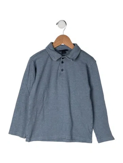 Pre-owned Oscar De La Renta Kids' Cotton Long Sleeve Shirt In Blue