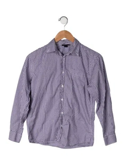 Pre-owned Oscar De La Renta Kids' Cotton Long Sleeve Shirt In Purple