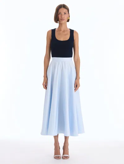 Oscar De La Renta Cotton Poplin Midi Skirt
