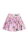 Oscar De La Renta Cotton Poplin Mini Skirt In Pink