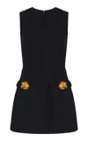 Oscar De La Renta Cotton-wool Tweed Mini Dress In Black