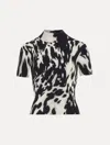 Oscar De La Renta Cowhide Printed Ribbed Pullover In Black