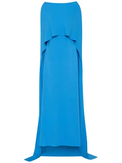 OSCAR DE LA RENTA COWL BACK SILK-GEORGETTE KAFTAN