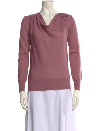 Pre-owned Oscar De La Renta Cowl Neck Sweater In Pink
