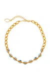 Oscar De La Renta Cowrie Shell Collar Necklace In Gold