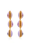 Oscar De La Renta Cowrie Shell Drop Earrings In Gold