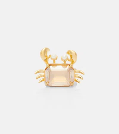 Oscar De La Renta Crab Embellished Ring In Gold