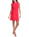Oscar De La Renta Crepe Silk-lined Wool-blend Shift Dress In Pink
