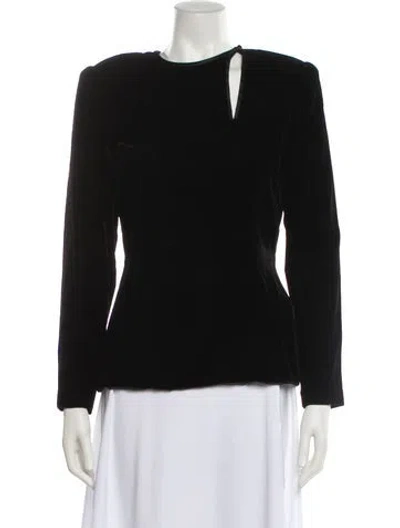 Pre-owned Oscar De La Renta Crew Neck Long Sleeve Sweatshirt In Black