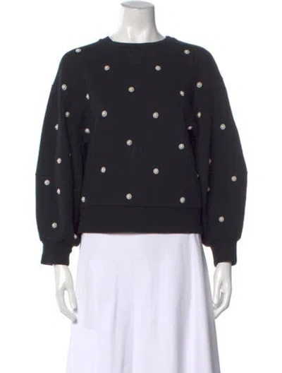 Pre-owned Oscar De La Renta Crew Neck Long Sleeve Sweatshirt In Black