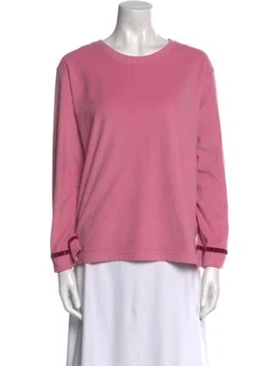 Pre-owned Oscar De La Renta Crew Neck Long Sleeve Sweatshirt In Pink