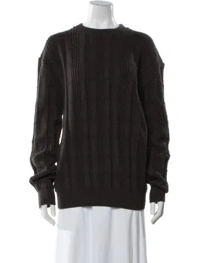 Pre-owned Oscar De La Renta Crew Neck Sweater In Black