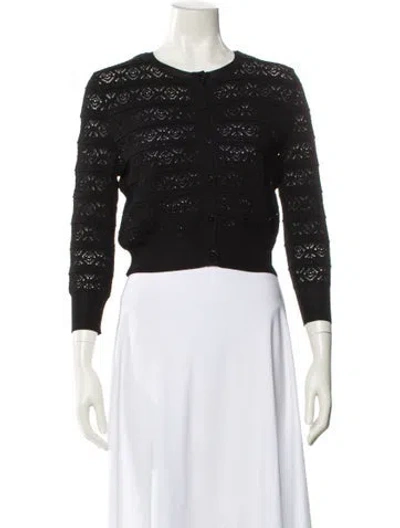 Pre-owned Oscar De La Renta Crew Neck Sweater In Blue