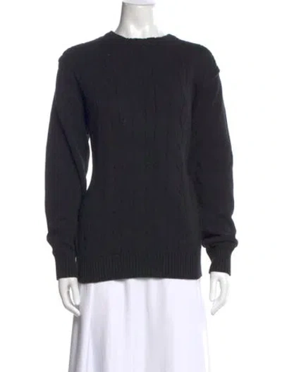 Pre-owned Oscar De La Renta Crew Neck Sweater In Blue