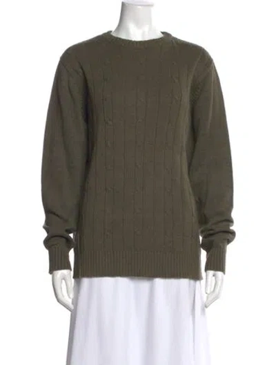 Pre-owned Oscar De La Renta Crew Neck Sweater In Green