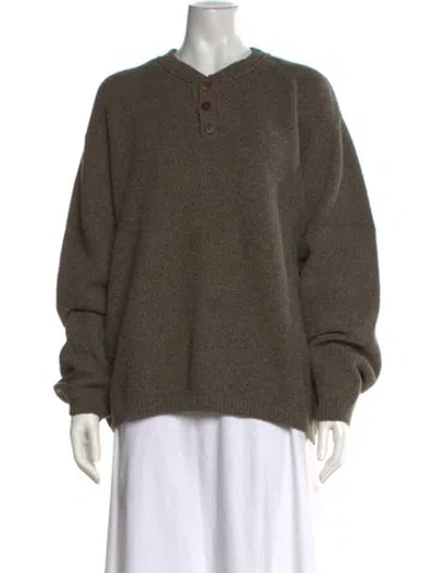 Pre-owned Oscar De La Renta Crew Neck Sweater In Green