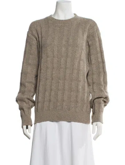 Pre-owned Oscar De La Renta Crew Neck Sweater In Neutral
