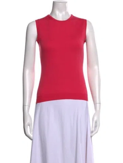 Pre-owned Oscar De La Renta Crew Neck Sweater In Pink