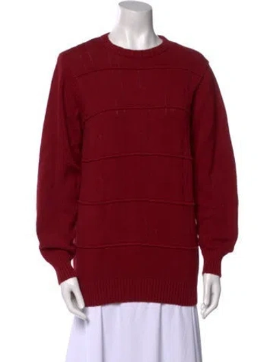Pre-owned Oscar De La Renta Crew Neck Sweater In Red