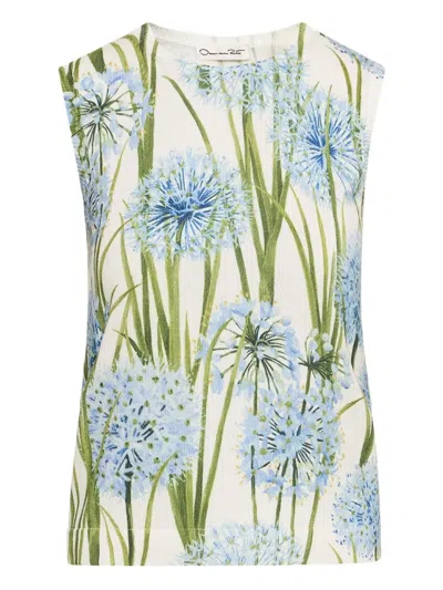 Oscar De La Renta Printed Allium Knit Tank In Multi