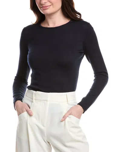 Oscar De La Renta Crewneck Cashmere & Silk-blend Pullover In Blue