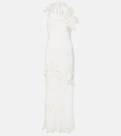 Oscar De La Renta Crochet Cotton Maxi Dress In Ivory
