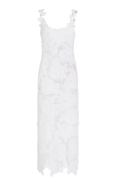 OSCAR DE LA RENTA CROCHETED COTTON MIDI DRESS