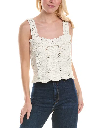 Oscar De La Renta Crocheted Tank In White