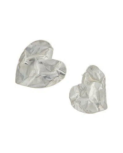 Oscar De La Renta Crushed Heart Large Earrings In Purple