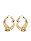 Oscar De La Renta Crushed Hoop Earrings In Gold