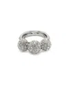 Oscar De La Renta Crystal 3 Ball Ring