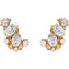 Oscar De La Renta Faceted Crystal Cuff Clip-on Earrings In Gold