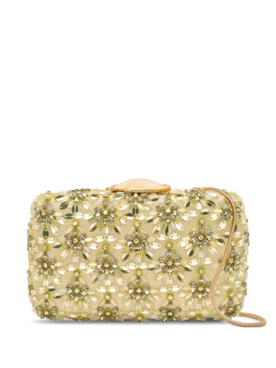 Oscar De La Renta Crystal & Glass Embroidered O Minaudière Floral-sequin Clutch Bag In Multi