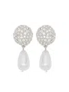 Oscar De La Renta Crystal & Pearl Drop Clip-on Earrings In Neutrals