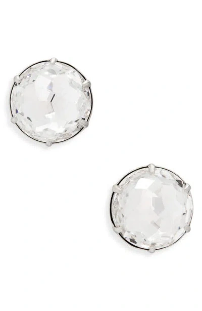 Oscar De La Renta Crystal Button Earrings