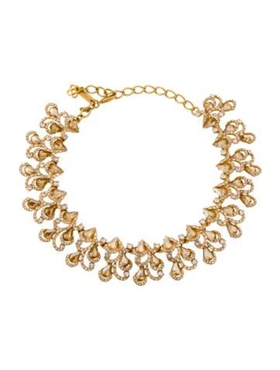 Pre-owned Oscar De La Renta Crystal Chain Necklace, 19.25" In Multi