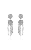 Oscar De La Renta Crystal Chandelier Clip-on Earrings In Silver
