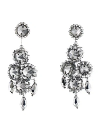 Pre-owned Oscar De La Renta Crystal Chandelier Earrings In Multi