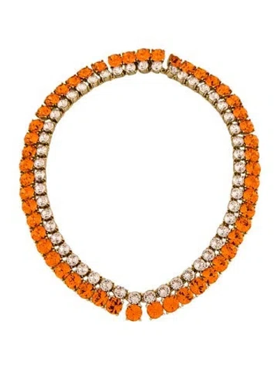Pre-owned Oscar De La Renta Crystal Choker, 14"