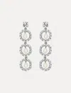 Oscar De La Renta Crystal Disc Drop Earrings