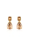 Oscar De La Renta Crystal Drop Earrings In Gold