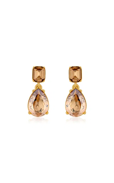 Oscar De La Renta Crystal Drop Earrings In Gold