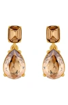 Oscar De La Renta Crystal Drop Earrings In Gold