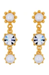 Oscar De La Renta Crystal Drop Earrings In Gold