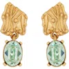 Oscar De La Renta Crystal Branch Drop Earrings In Peridot