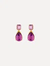 Oscar De La Renta Square Teardrop Earrings In Pink