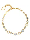 Oscar De La Renta Crystal-embellished Chain-link Necklace In Gold