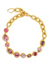 Oscar De La Renta Crystal-embellished Chain-link Necklace In Gold