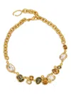 Oscar De La Renta Crystal-embellished Chain Necklace In Gold