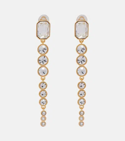 Oscar De La Renta Crystal-embellished Clip-on Earrings In Multi